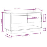 NNEVL TV Cabinet 74x34x40 cm Solid Wood Pine