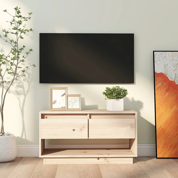 NNEVL TV Cabinet 74x34x40 cm Solid Wood Pine