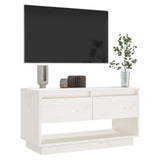 NNEVL TV Cabinet White 74x34x40 cm Solid Wood Pine