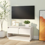 NNEVL TV Cabinet White 74x34x40 cm Solid Wood Pine