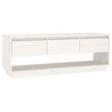 NNEVL TV Cabinet White 110.5x34x40 cm Solid Wood Pine