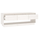 NNEVL TV Cabinet White 110.5x34x40 cm Solid Wood Pine