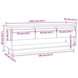 NNEVL TV Cabinet White 110.5x34x40 cm Solid Wood Pine