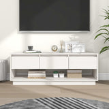 NNEVL TV Cabinet White 110.5x34x40 cm Solid Wood Pine