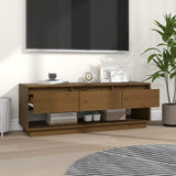 NNEVL TV Cabinet Honey Brown 110.5x34x40 cm Solid Wood Pine
