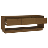 NNEVL TV Cabinet Honey Brown 110.5x34x40 cm Solid Wood Pine