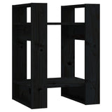 NNEVL Book Cabinet/Room Divider Black 41x35x57 cm Solid Wood Pine
