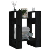 NNEVL Book Cabinet/Room Divider Black 41x35x57 cm Solid Wood Pine