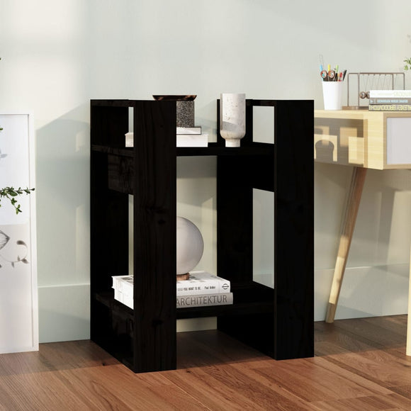 NNEVL Book Cabinet/Room Divider Black 41x35x57 cm Solid Wood Pine
