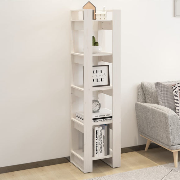 NNEVL Book Cabinet/Room Divider White 41x35x160 cm Solid Wood Pine