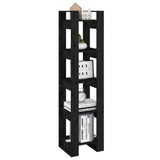 NNEVL Book Cabinet/Room Divider Black 41x35x160 cm Solid Wood Pine
