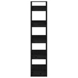 NNEVL Book Cabinet/Room Divider Black 41x35x160 cm Solid Wood Pine