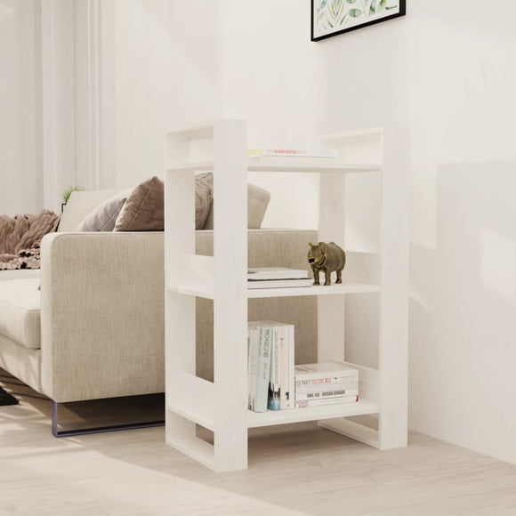 NNEVL Book Cabinet/Room Divider White 60x35x91 cm Solid Wood Pine
