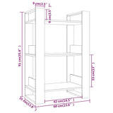 NNEVL Book Cabinet/Room Divider Honey Brown 60x35x91 cm Solid Wood
