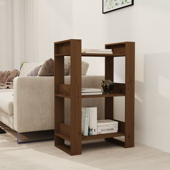 NNEVL Book Cabinet/Room Divider Honey Brown 60x35x91 cm Solid Wood