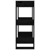 NNEVL Book Cabinet/Room Divider Black 60x35x91 cm Solid Wood Pine