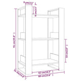 NNEVL Book Cabinet/Room Divider Black 60x35x91 cm Solid Wood Pine