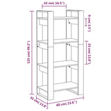 NNEVL Book Cabinet/Room Divider White 60x35x125 cm Solid Wood