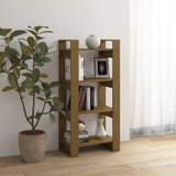 NNEVL Book Cabinet/Room Divider Honey Brown 60x35x125 cm Solid Wood