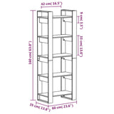 NNEVL Book Cabinet/Room Divider 60x35x160 cm Solid Wood