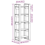 NNEVL Book Cabinet/Room Divider White 60x35x160 cm Solid Wood