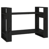 NNEVL Book Cabinet/Room Divider Black 80x35x56.5 cm Solid Wood Pine