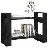 NNEVL Book Cabinet/Room Divider Black 80x35x56.5 cm Solid Wood Pine