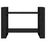 NNEVL Book Cabinet/Room Divider Black 80x35x56.5 cm Solid Wood Pine