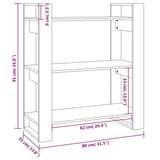 NNEVL Book Cabinet/Room Divider 80x35x91 cm Solid Wood Pine