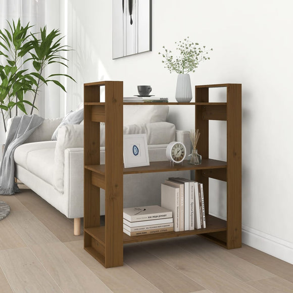 NNEVL Book Cabinet/Room Divider Honey Brown 80x35x91 cm Solid Wood
