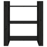 NNEVL Book Cabinet/Room Divider Black 80x35x91 cm Solid Wood Pine