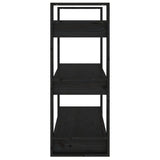 NNEVL Book Cabinet/Room Divider Black 80x35x91 cm Solid Wood Pine