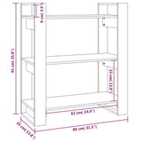 NNEVL Book Cabinet/Room Divider Black 80x35x91 cm Solid Wood Pine