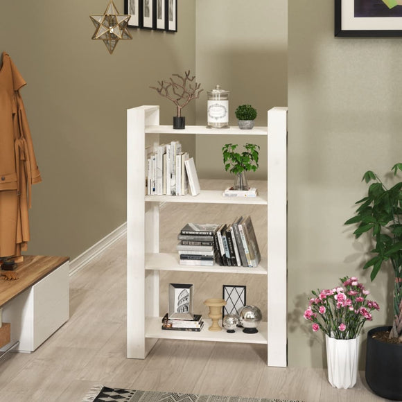 NNEVL Book Cabinet/Room Divider White 80x35x125 cm Solid Wood Pine