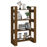 NNEVL Book Cabinet/Room Divider Honey Brown 80x35x125 cm Solid Wood