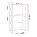 NNEVL Book Cabinet/Room Divider Honey Brown 80x35x125 cm Solid Wood