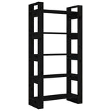 NNEVL Book Cabinet/Room Divider Black 80x35x160 cm Solid Wood