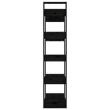 NNEVL Book Cabinet/Room Divider Black 80x35x160 cm Solid Wood