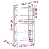 NNEVL Book Cabinet/Room Divider Black 80x35x160 cm Solid Wood