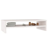 NNEVL Monitor Stand White 50x24x13 cm Solid Wood Pine
