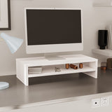 NNEVL Monitor Stand White 50x24x13 cm Solid Wood Pine