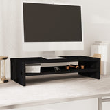 NNEVL Monitor Stand Black 50x24x13 cm Solid Wood Pine