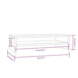 NNEVL Monitor Stand Black 50x24x13 cm Solid Wood Pine