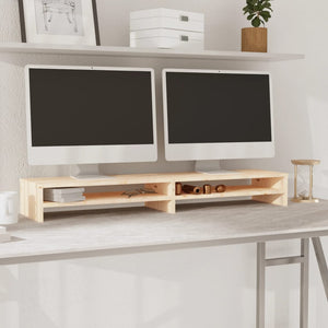 NNEVL Monitor Stand 100x24x13 cm Solid Wood Pine