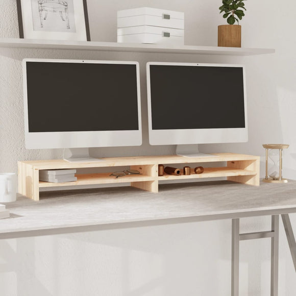 NNEVL Monitor Stand 100x24x13 cm Solid Wood Pine