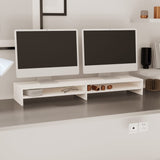 NNEVL Monitor Stand White 100x24x13 cm Solid Wood Pine