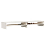NNEVL Monitor Stand White 100x24x13 cm Solid Wood Pine