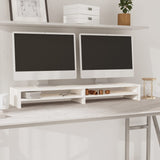 NNEVL Monitor Stand White 100x24x13 cm Solid Wood Pine