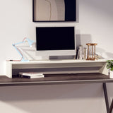 NNEVL Monitor Stand White 100x27x15 cm Solid Wood Pine