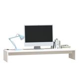 NNEVL Monitor Stand White 100x27x15 cm Solid Wood Pine